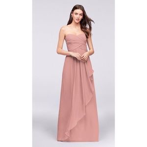 NWT David’s Bridal crinkle fit chiffon gown
